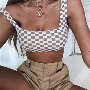 Women’s plaid crop top